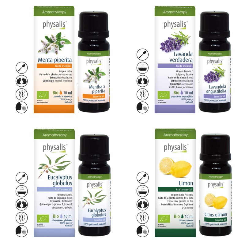 Aceites esenciales Aroma expierence kit Bio 4×10 ml Physalis