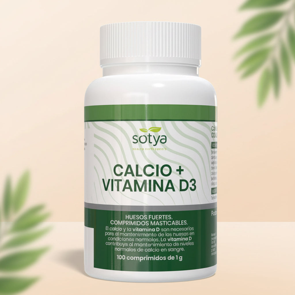 Calcio y vitamina D3 masticable 1 g 100 comprimidos Sotya