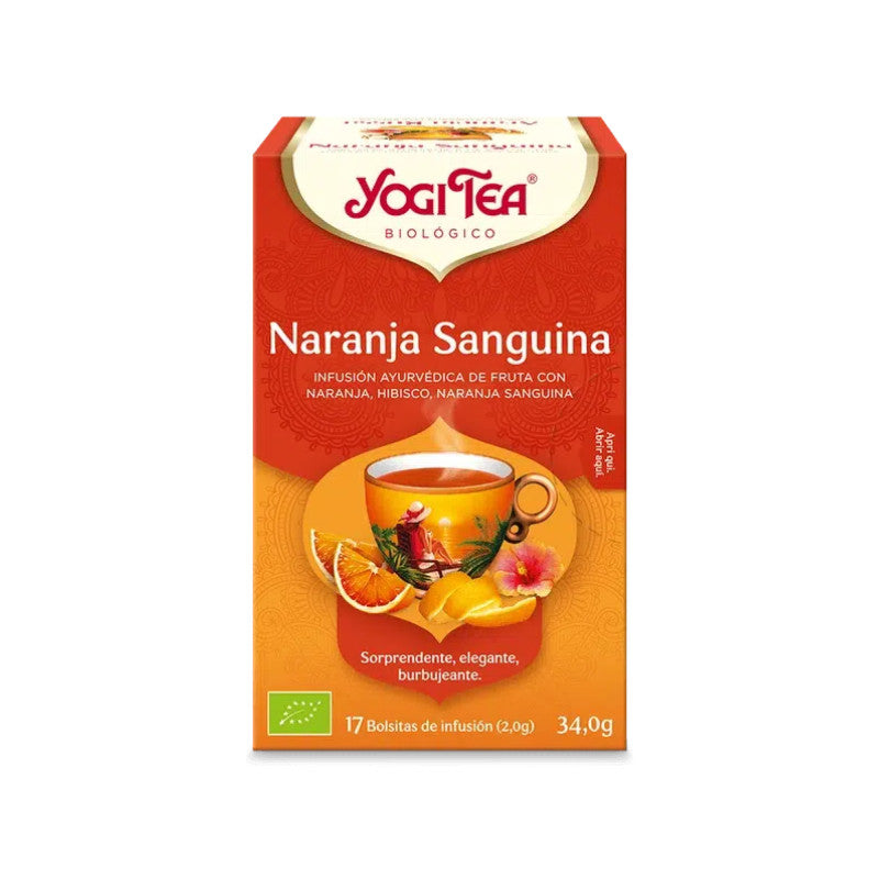 Yogi Tea Naranja Sanguina Bio 17 filtros infusión ecológica antioxidante — andavida.es