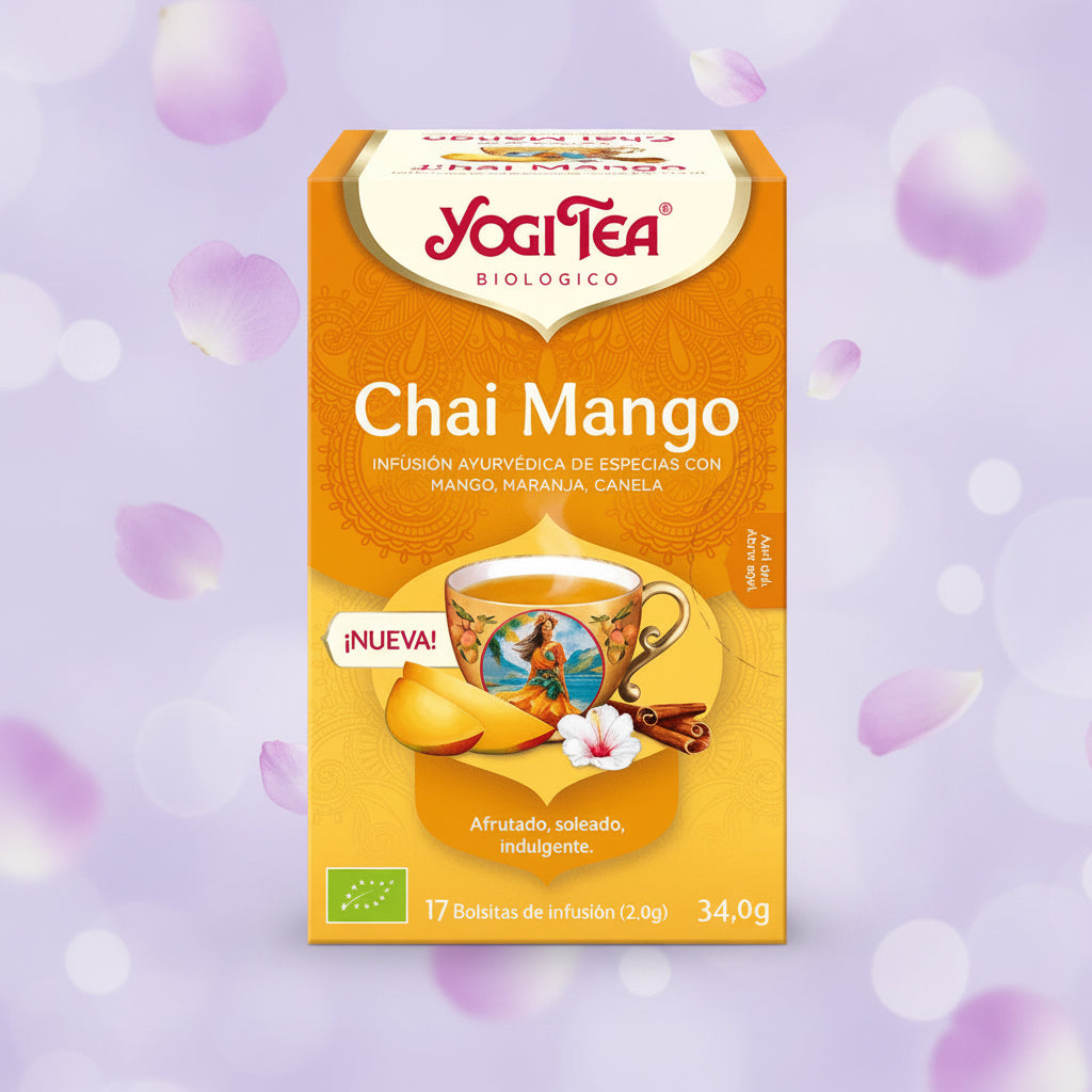 Yogi Tea Chai Mango Bio 17 filtros infusión ecológica chai especiado — andavida.es