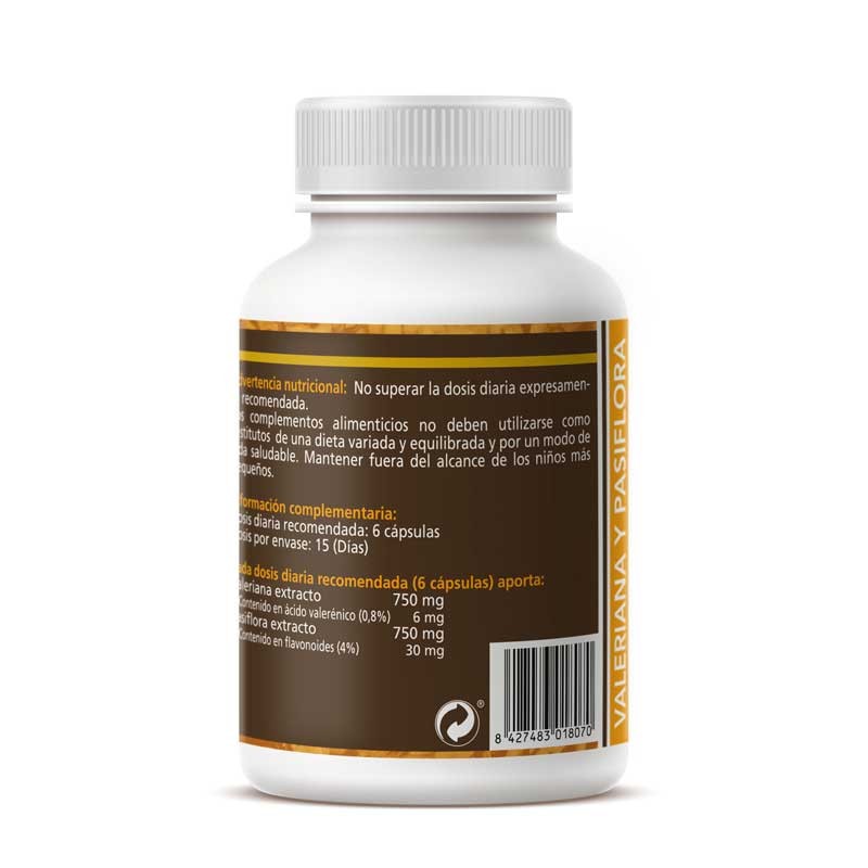Valeriana y pasiflora 450mg 90 capsulas Sotya