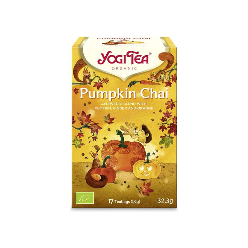 Yogi Tea Pumpkin Chai Bio 17 filtros infusión ecológica calabaza otoño — andavida.es