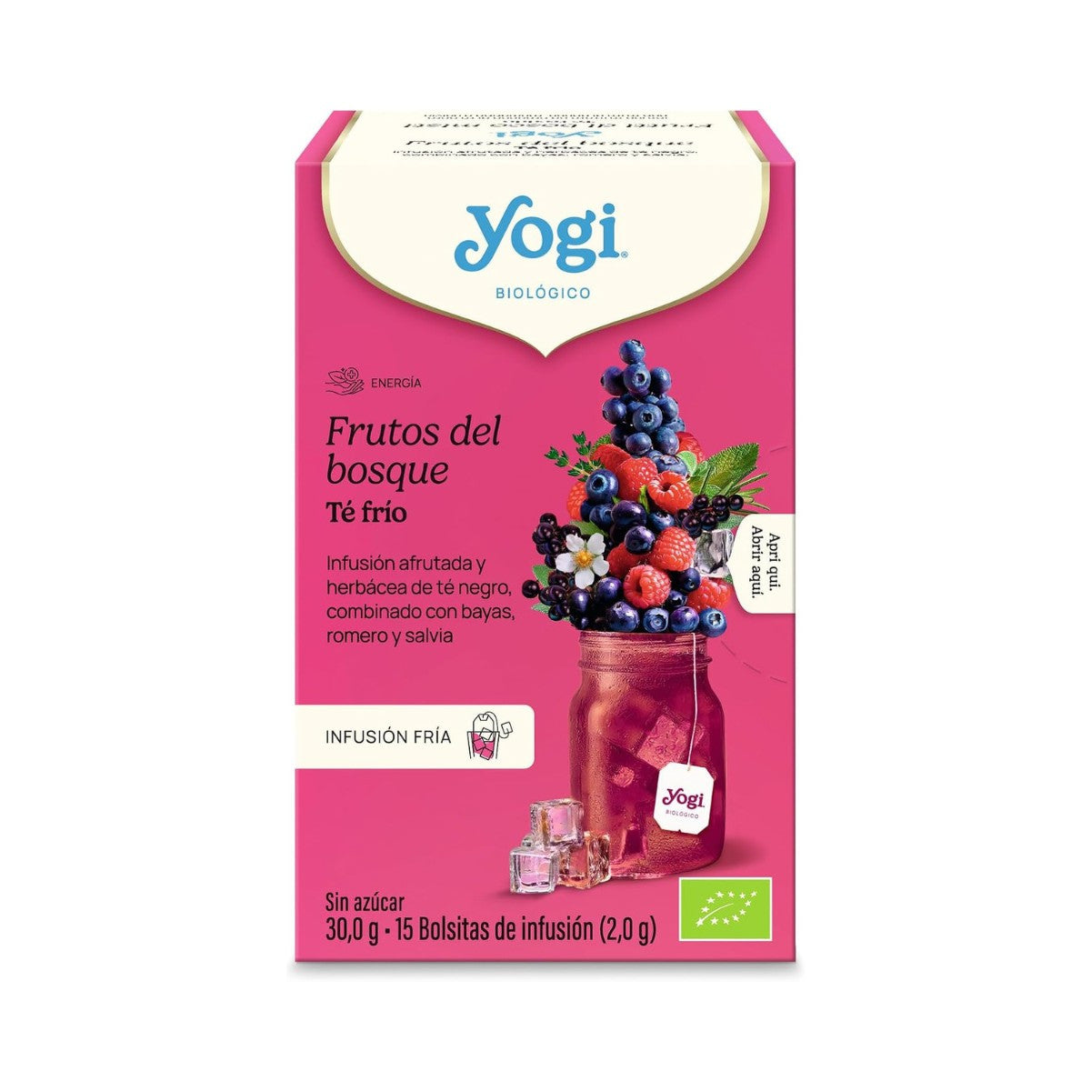 Yogi Tea Frio Frutos del Bosque Bio 15 filtros infusion fria antioxidante verano — andavida.es